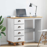 Writing Desk ASKIM White 95 x 40 x 75 cm Solid Pine Wood 4105450