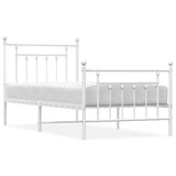 Bed Frame White Powder-coated steel Single Durable Bed Frame 353597