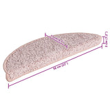 Stair Mats 15 pcs 56x17x3 cm Light Pink Half Round 322376