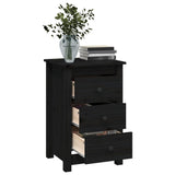 Bedside Cabinets 2 pcs Black 40x35x61.5 cm Solid Wood Pine 813708