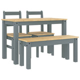 4 Piece Dining Set PANAMA Grey Solid Wood Pine 3345168