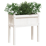 Garden Planter with Legs White 70x31x70 cm Solid Wood Pine 837556