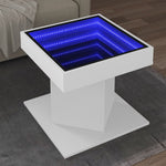 ZNTS Coffee Table with LED White 50x50x45 cm Engineered Wood 847560