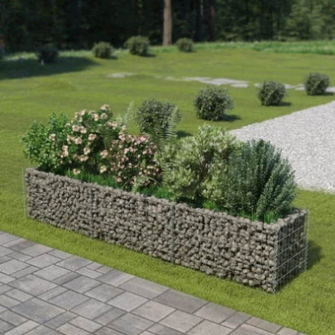 ZNTS Gabion Raised Bed Galvanised Steel 270x50x50 cm 143563