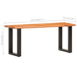 Live Edge Bench 110 cm Solid Acacia Wood and Steel 286456