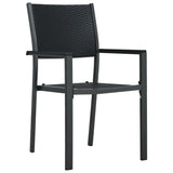 ZNTS 7 Piece Garden Dining Set Black 3099267