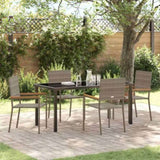 Garden Dining Set with Cushion 5 pcs Grey Poly Rattan 3379712