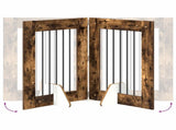 Dog Gate with Stands 4 pcs Smoked Oak 60 x 80 cm 892099
