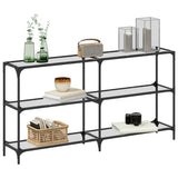 Console Table with Transparent Glass Top 158.5x30x81 cm Steel 846032