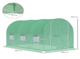 Walk-in Polytunnel Greenhouse, Outdoor Garden Tunnel Greenhouse Tent with Zipped Roll-Up Door and 6 T3398P314183