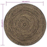 ZNTS Handmade Rug Jute Black and Natural 120 cm 133726
