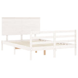Bed Frame without Mattress White 140x190 cm Solid Wood 3195202