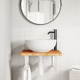 Basin Shelf Wall Mounted Steel and Solid Wood Oak 3302394