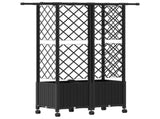 Raised Bed with Trellis and Roof Black 124 x 40 x 142 cm PP 3423038
