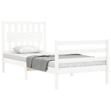 Bed Frame without Mattress White Single Solid Wood 3194277