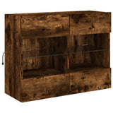 TV Wall Cabinet with LED Lights Smoked Oak 78,5x30x60,5 cm 837103