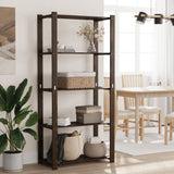 5-Tier Storage Rack Black 80x38x170 cm Solid Wood Pine 373407