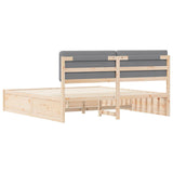 Bed Frame with Upholstered Headboard Light Grey 200 x 200 cm 3398139