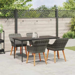Garden Dining Set with Cushion 5 pcs Grey Poly Rattan 3261680