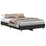 Bed Frame No Mattress Black 140x190 cm Engineered Wood 861058