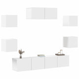 7 Piece TV Cabinet Set White Engineered Wood 3114510