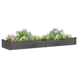 Garden Raised Bed with Liner Grey 240x60x25 cm Solid Wood Fir 364300