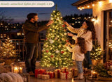 6FT Green Pencil Christmas Tree with Pointed PVC, 582 Tips, 3-Section Auto Tree, 300 Warm White 70481744