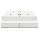 Storage Bed Frame with Drawer White 120 cm Engineered Wood 3335685