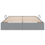 Storage Bed with Mattress Light Grey 140 x 200 cm Fabric 3370016