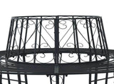 Tree Bench 160 x 89 cm Steel Black Round 42029499