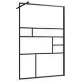Walk-in Shower Wall with Clear ESG Glass 115x195 cm Black 150755