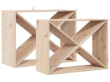Wine Rack 2 pcs Natural 62 x 25 x 62 cm Solid Pine Wood 893314