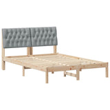 Bed Frame with Upholstered Headboard Brown 135 x 190 cm 878829