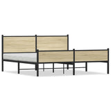 Metal Bed Frame without Mattress Sonoma Oak 160x200 cm 3301400
