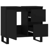 Bathroom Cabinet Black 65x33x60 cm Engineered Wood 831613