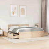Bed with Drawers and Mattress 180x200 cm Super King Solid Wood Pine 3281889