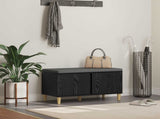 Hall Bench Black Oak 80 x 38 x 46 cm Engineered Wood and Fabric 891529