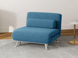 Single Velvet-Feel Sleeper Chair - Blue T3398P344449