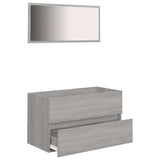 2 Piece Bathroom Furniture Set Grey Sonoma Engineered Wood 815739