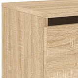 Wall-mounted Bedside Cabinets with LED Lights 2 pcs Sonoma Oak 836831