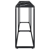 Console Table Black Marble 200x35x75.5cm Tempered Glass 331689