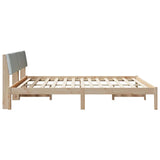 Bed frame Brown and light grey 180 x 200 cm Solid pine wood 3394333