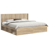 Bed Frame with Storage and Headboard Sonoma Oak 200 x 200 cm 3413815
