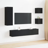 TV Cabinet Set Wall-mounted 5 pcs Black oak 160 x 30 x 30.5 cm 3393331