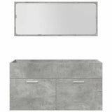 4 Piece Bathroom Furniture Set Concrete Grey Engineered Wood 3324903