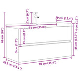 2 Piece Bathroom Furniture Set Concrete Grey Engineered Wood 3324916