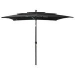 3-Tier Garden Parasol with Aluminium Pole Black 2.5x2.5 m 313842