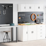 Garage Cabinets 2 pcs White Engineered Wood 3328287
