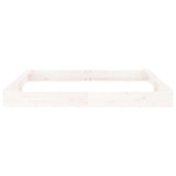 Sandbox with Seats White Square Solid Wood Pine 825045