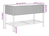 Garden Planter with Shelf Brown Poly Rattan 366385